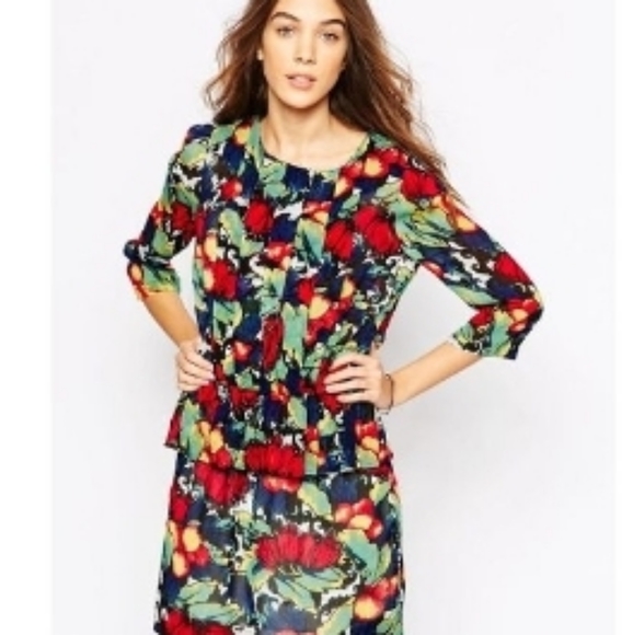 Ganni Mesdames Georgette Dress in tutti fruitti M - Picture 4 of 11